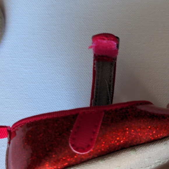 Baby Gap Sparkly Red Mary Janes Flat Dress Infant Shoes * 3-6M - Picture 6 of 8